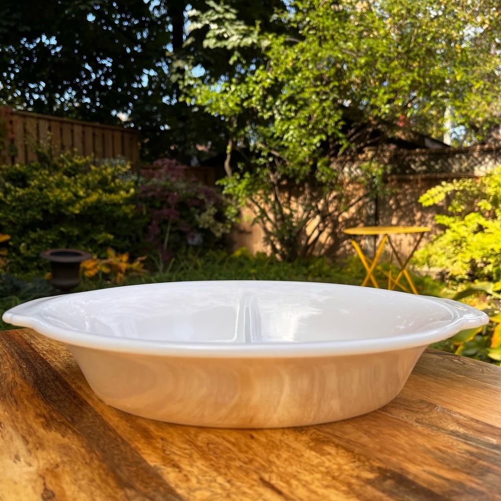 Vintage Fire King Divided Dish in Copper-Tint